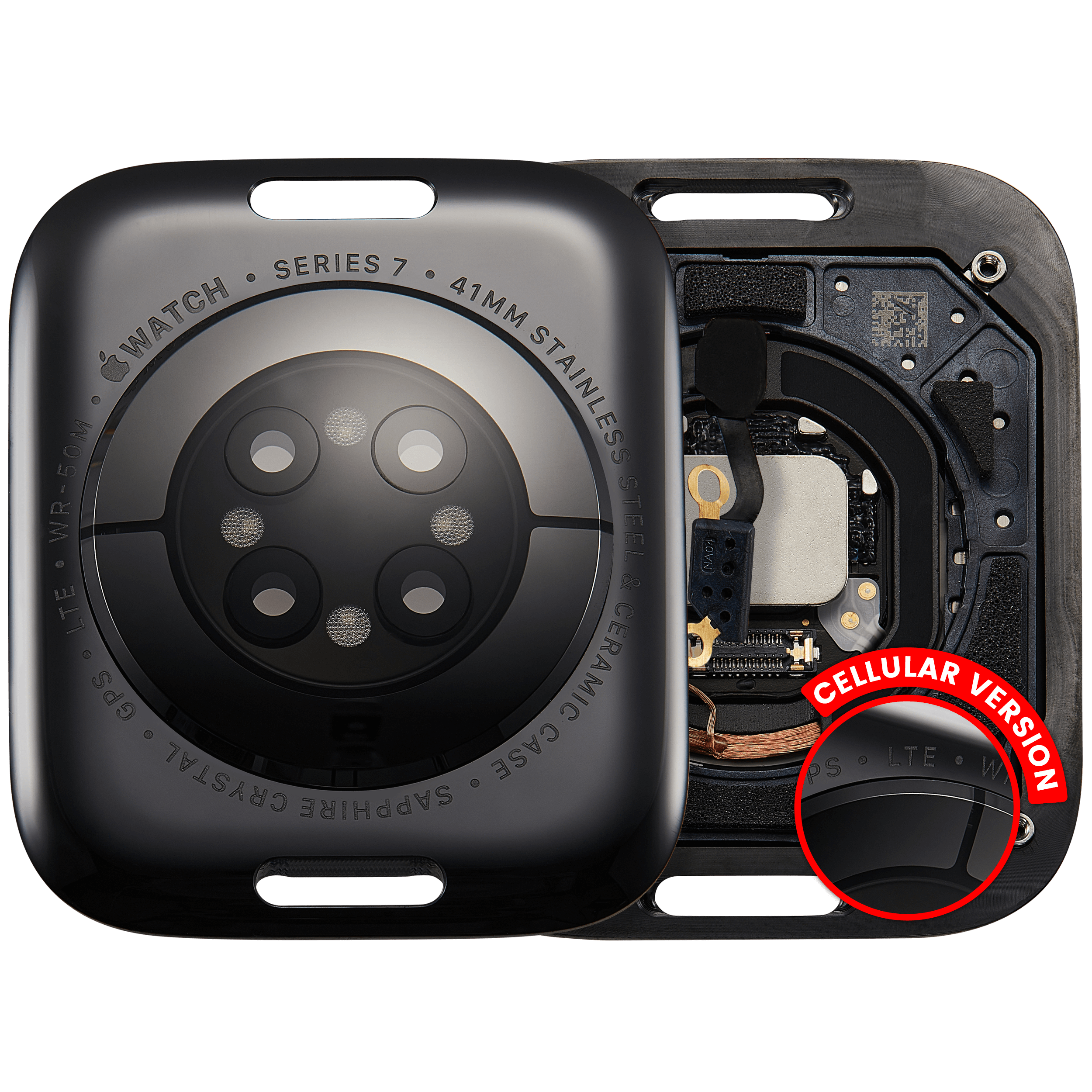 Backcover Assembly für Watch Series 7 (41mm) (LET Version) (Stainless / Space Black)