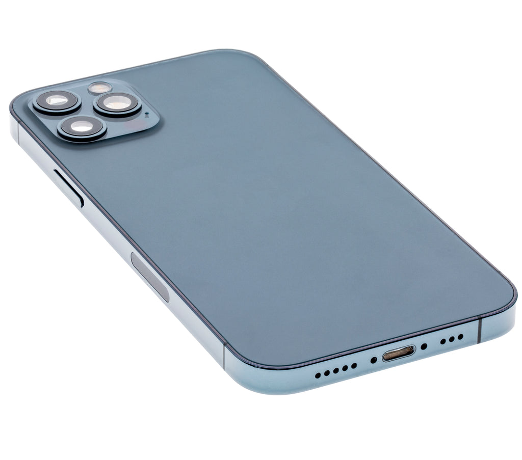 Backcover/Rahmen mit Small Parts für iPhone 12 Pro (EU / Global Version) (gebrauchter OEM-Ausbau, Qualität C) (Pacific Blau)