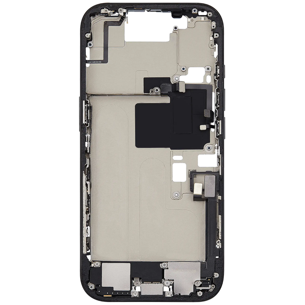 Midframe/Rahmen mit Ladebuchse Flex & Small Parts für iPhone 16 Pro (EU / Global Version) (gebrauchter OEM-Ausbau, Qualität A) (Schwarz Titanium)