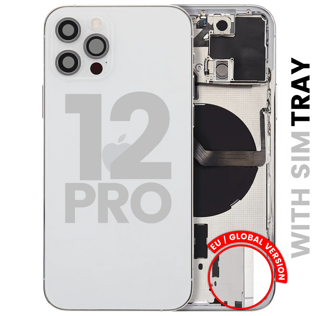 Back Cover/Frame with Small Parts for iPhone 12 Pro (EU / Global Version) (Used OEM Removal, Quality C) (Silver)