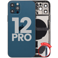Back Cover/Frame with Charging Port Flex and Small Parts for iPhone 12 Pro (US Version) - Used OEM Disassembly, Quality A - Pacific Blue