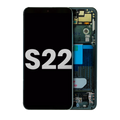 OLED-Display mit Rahmen für Samsung Galaxy S22 5G (gebrauchter OEM-Ausbau, Qualität A) (Phantom Green)