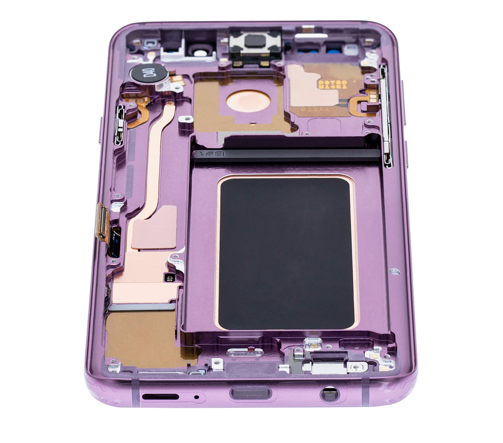 OLED-Display mit Rahmen für Samsung Galaxy S9 Plus (gebrauchter OEM-Ausbau, Qualität B/C) (Lilac Purple)