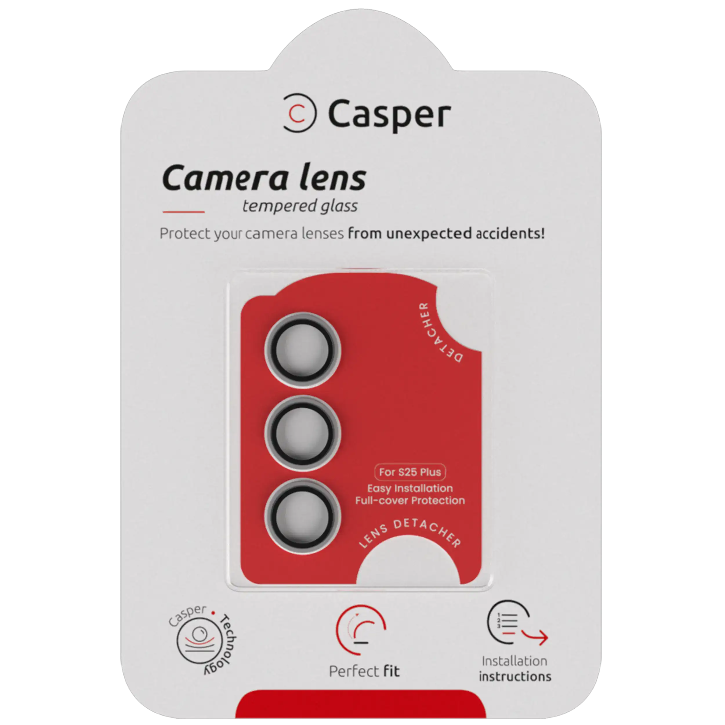Casper Camera Lens Protector for Samsung Galaxy S25 Plus (Clear Rings)