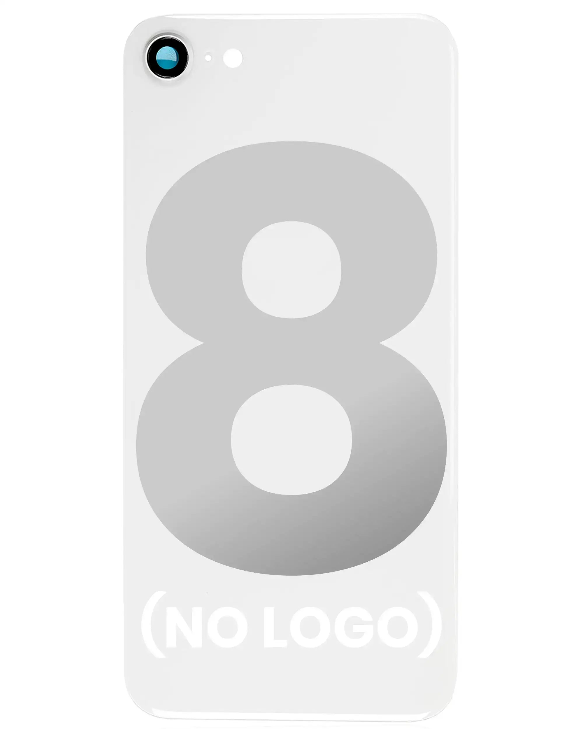 Backcover Glass mit Kameralinse hinten für iPhone 8 (Aftermarket) (ohne Logo) (Silber)