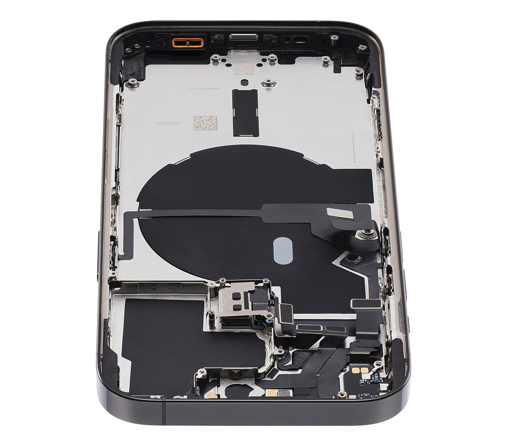 Backcover/Rahmen mit Small Parts für iPhone 14 Pro (US-Version) (gebrauchter OEM-Ausbau, Qualität A) (Space Schwarz)