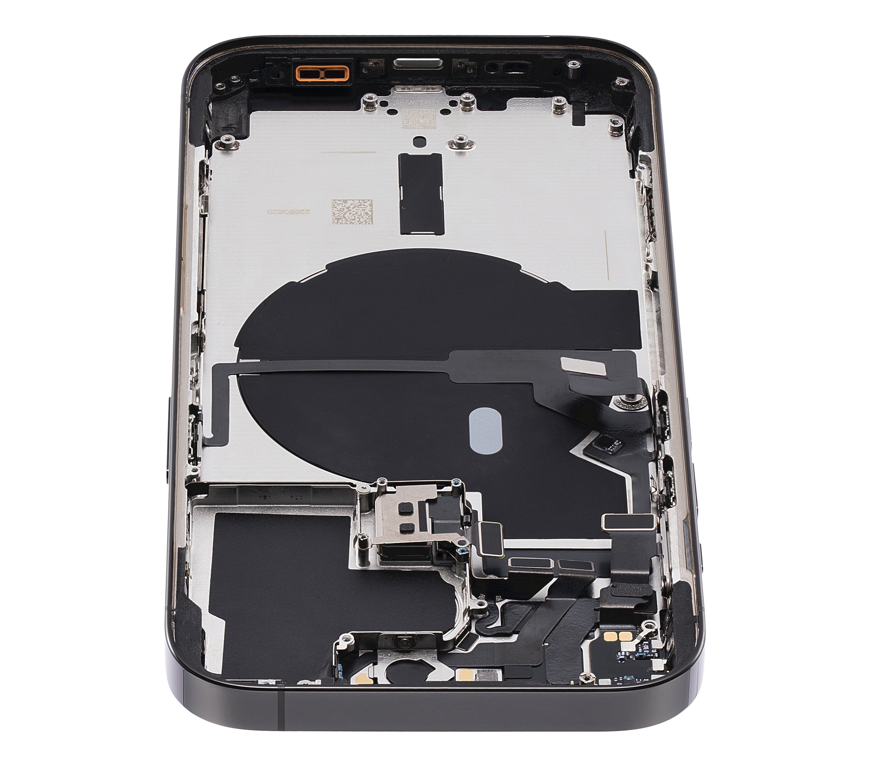 Backcover/Rahmen mit Small Parts für iPhone 14 Pro (US-Version) (gebrauchter OEM-Ausbau, Qualität A) (Space Schwarz)