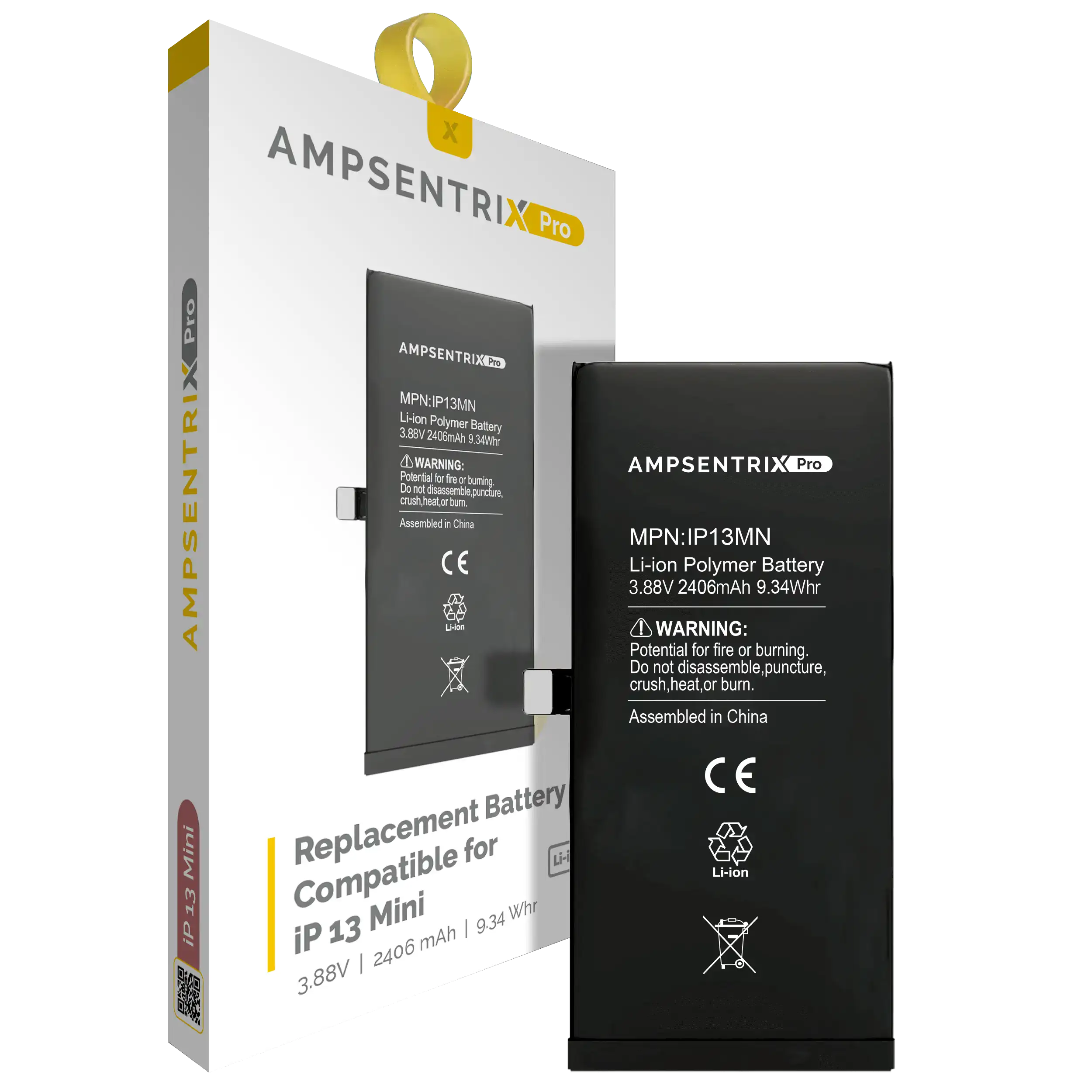 Ersatzbatterie für iPhone 13 Mini (AmpSentrix Pro)