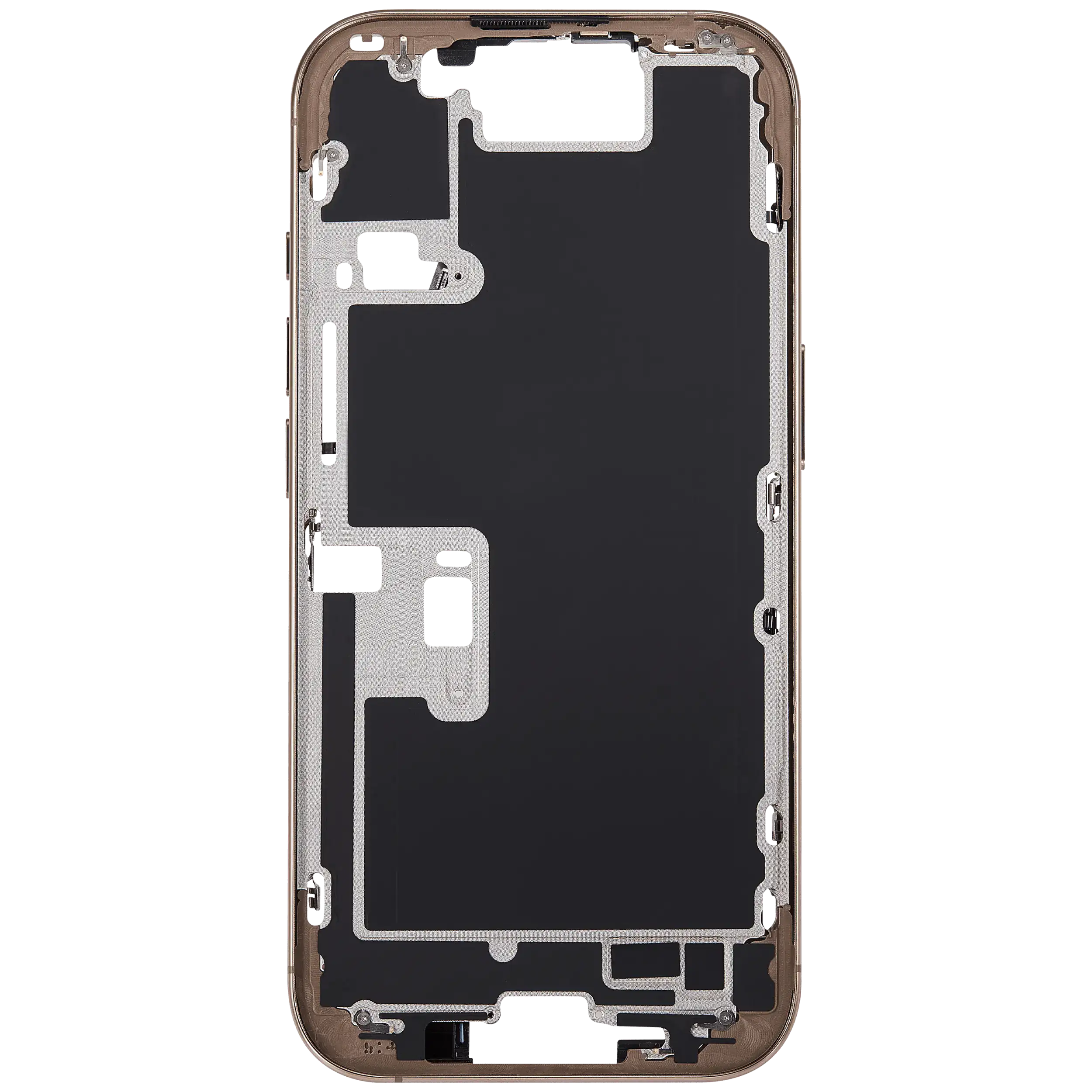 Midframe/Rahmen mit Power And Volume Button für iPhone 16 Pro (EU / Global Version) (Aftermarket Plus) (Desert Titanium)