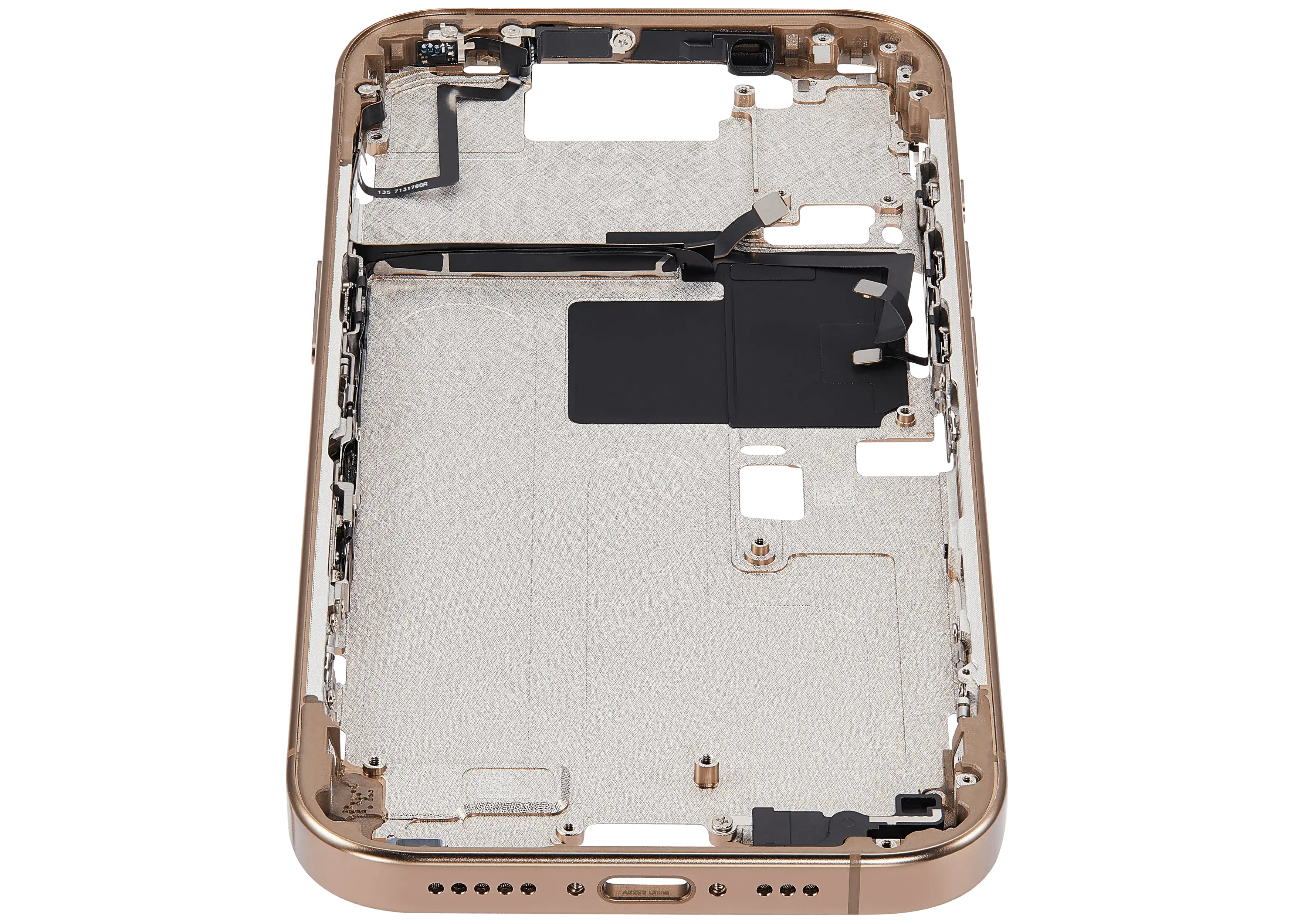 Midframe/Rahmen mit Power And Volume Button für iPhone 16 Pro (EU / Global Version) (Aftermarket Plus) (Desert Titanium)