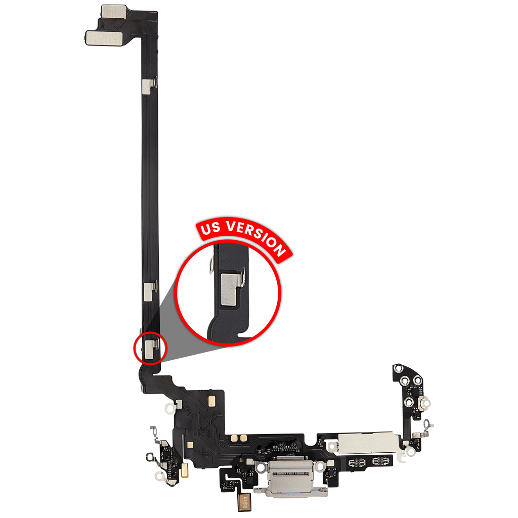 Ladebuchse Flex Cable für iPhone 17 Pro max (Aftermarket Plus) (US-Version) (Silber)