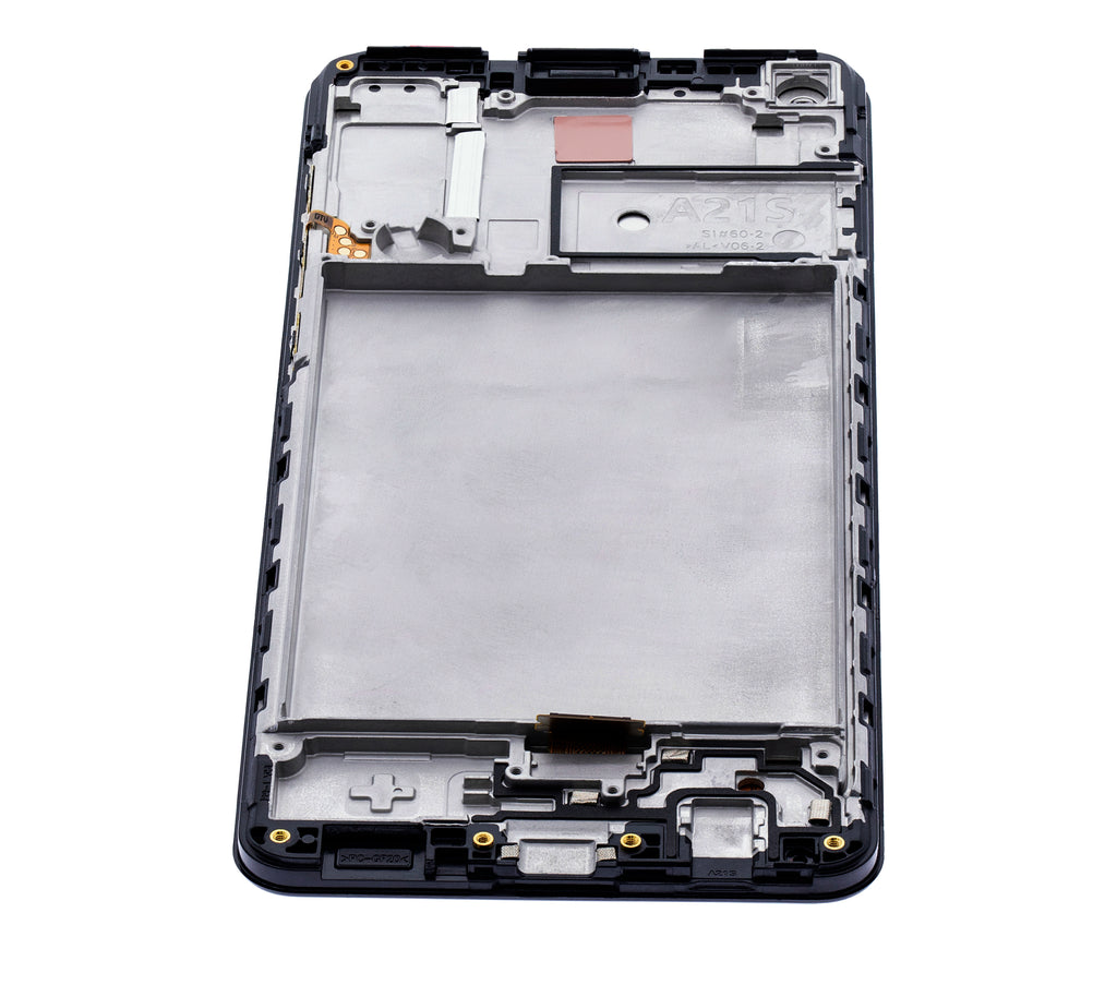 LCD-Display mit Rahmen für Samsung Galaxy A21s (A217 / 2020) (Service Pack) (Schwarz)