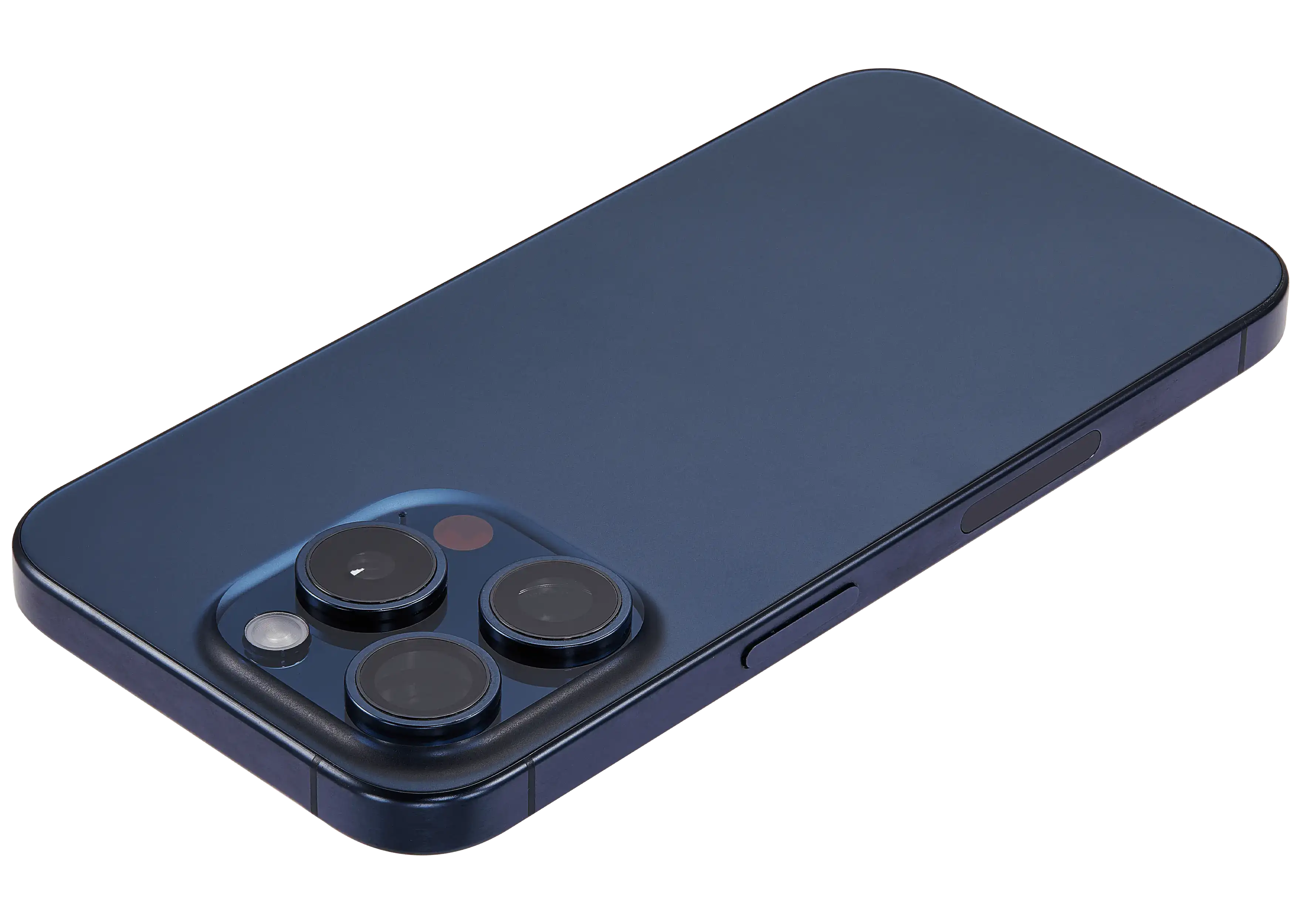 Backcover/Rahmen mit Small Parts für iPhone 15 Pro (US-Version) (gebrauchter OEM-Ausbau, Qualität B) (Blau Titanium)