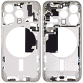 Midframe/Rahmen mit Small Parts für iPhone 15 Pro (EU / Global Version) (Aftermarket Plus) (Weiß Titanium)