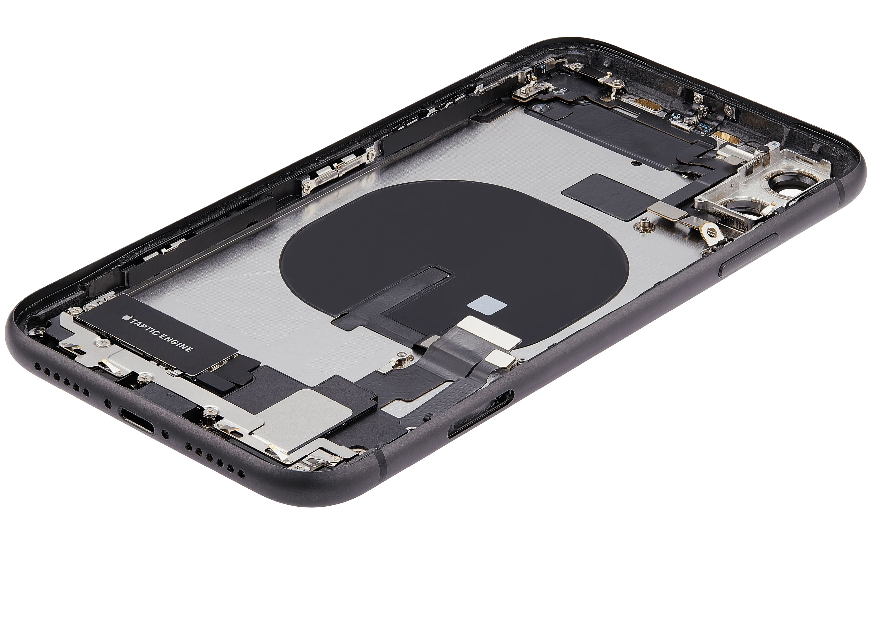 Backcover/Rahmen mit Ladebuchse Flex & Small Parts für iPhone 11 (gebrauchter OEM-Ausbau, Qualität B) (Schwarz)