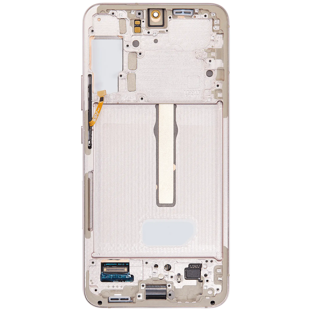 OLED-Display mit Rahmen für Samsung Galaxy S22 Plus 5G (gebrauchter OEM-Ausbau, Qualität A) (Pink Gold)