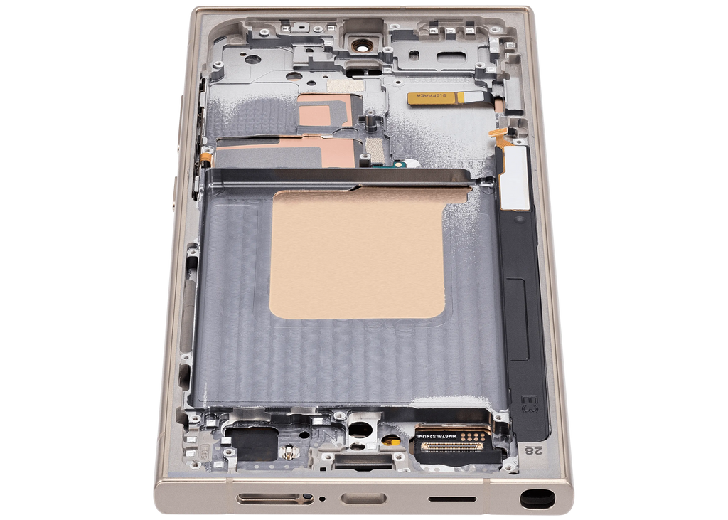 OLED-Display mit Rahmen für Samsung Galaxy S24 Ultra (US & Internationale Version) (Aftermarket Pro) (120Hz) (Titanium Gelb)