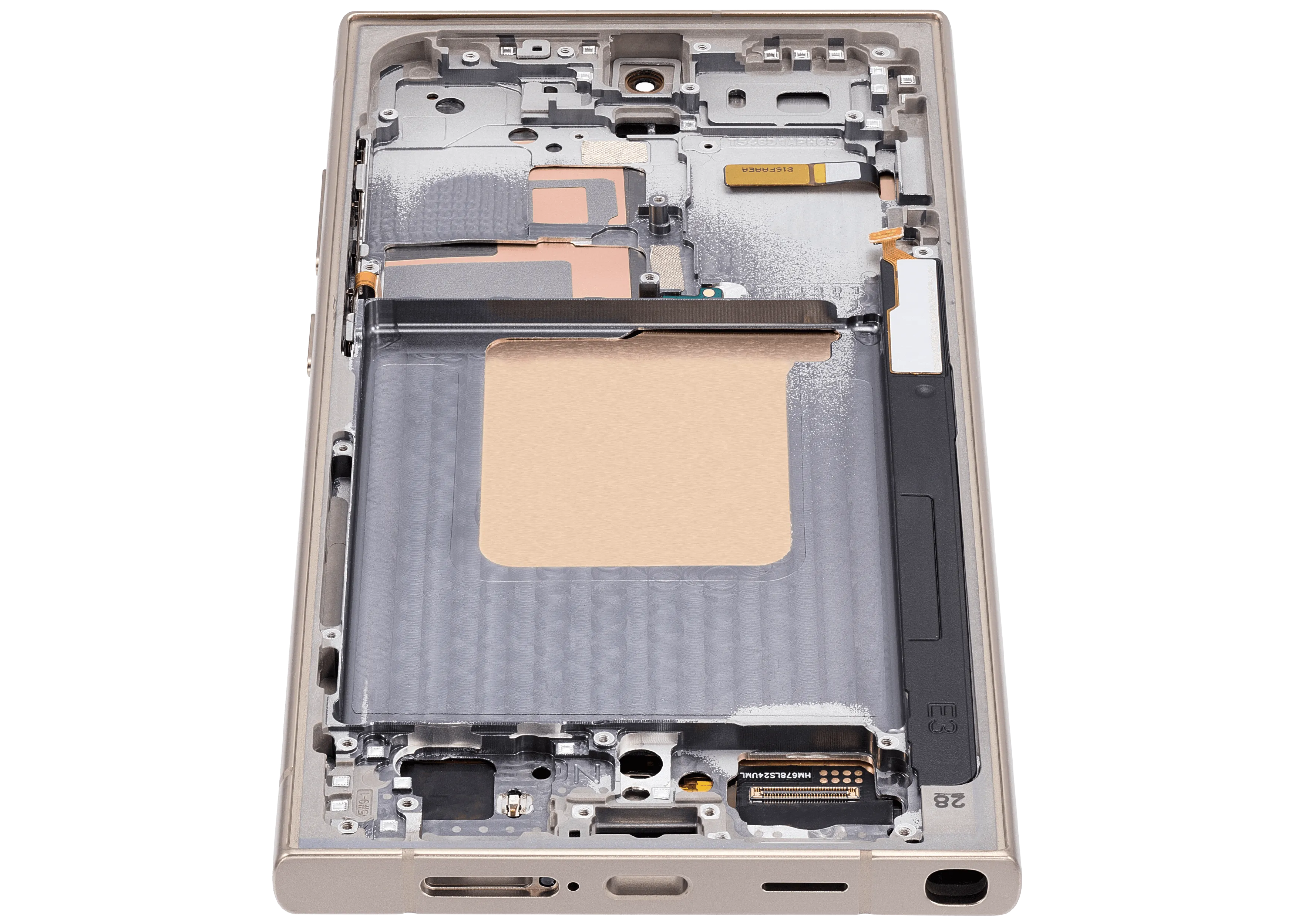 OLED-Display mit Rahmen für Samsung Galaxy S24 Ultra (US & Internationale Version) (Aftermarket Pro) (120Hz) (Titanium Gelb)