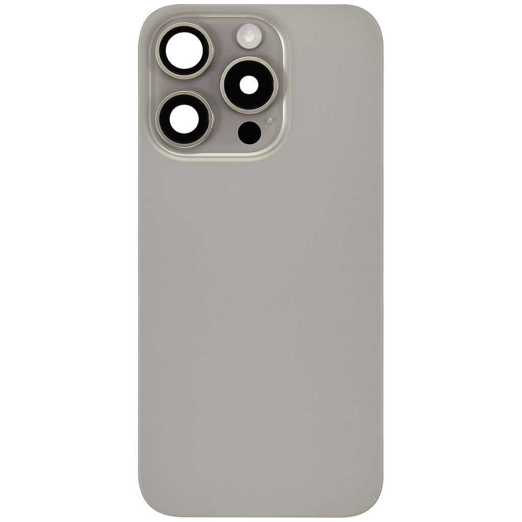 Backcover mit MagSafe Magnet & NFC & Blitz-Flexkabel für iPhone 15 Pro (gebrauchter OEM-Ausbau, Qualität C) (Natural Titanium)