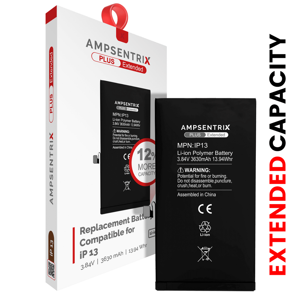 Replacement battery for iPhone 13 (AmpSentrix Plus Extended)