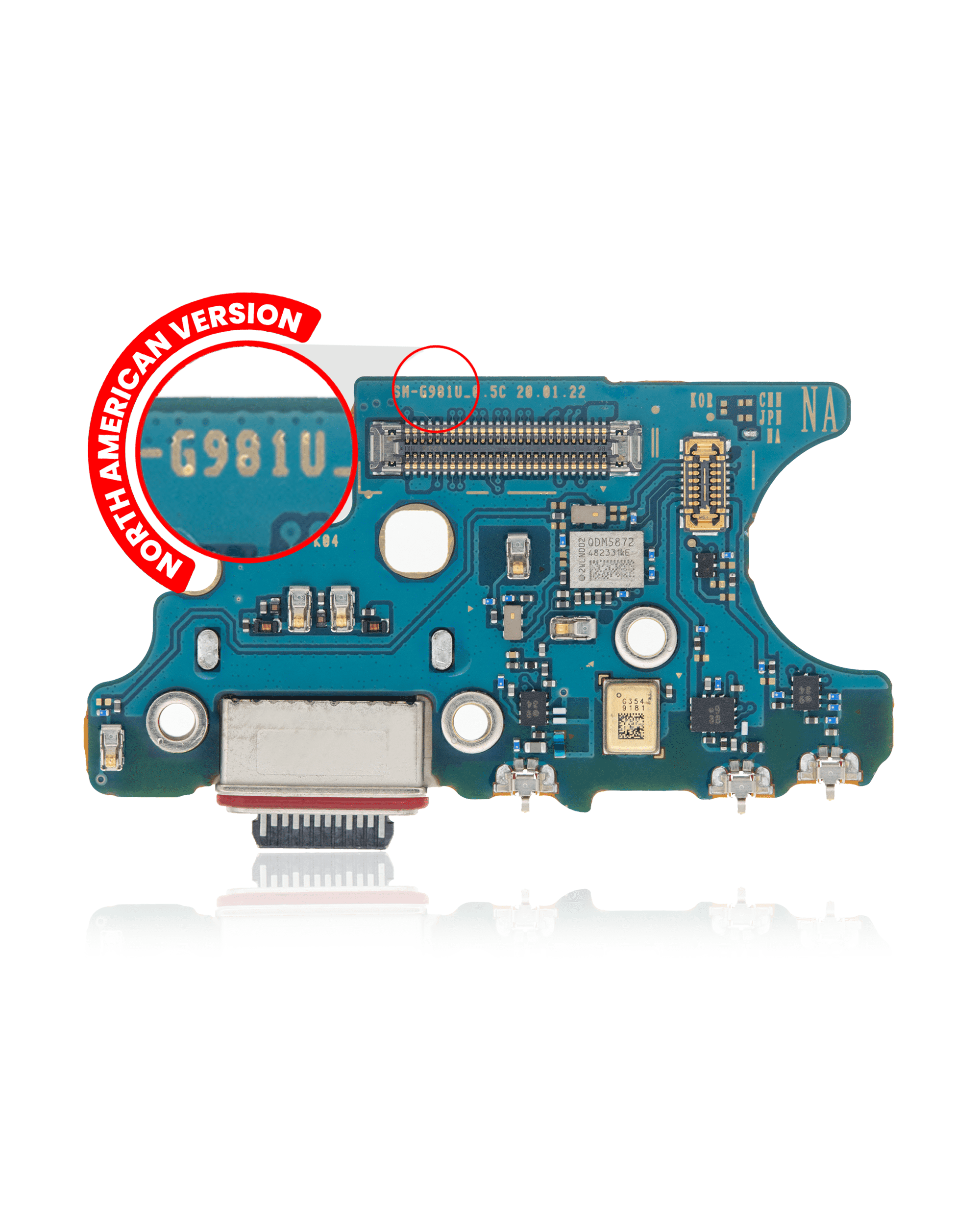 Charging Port with PCB for Samsung Galaxy S20 5G (G981U) (US Version) (Service Pack)
