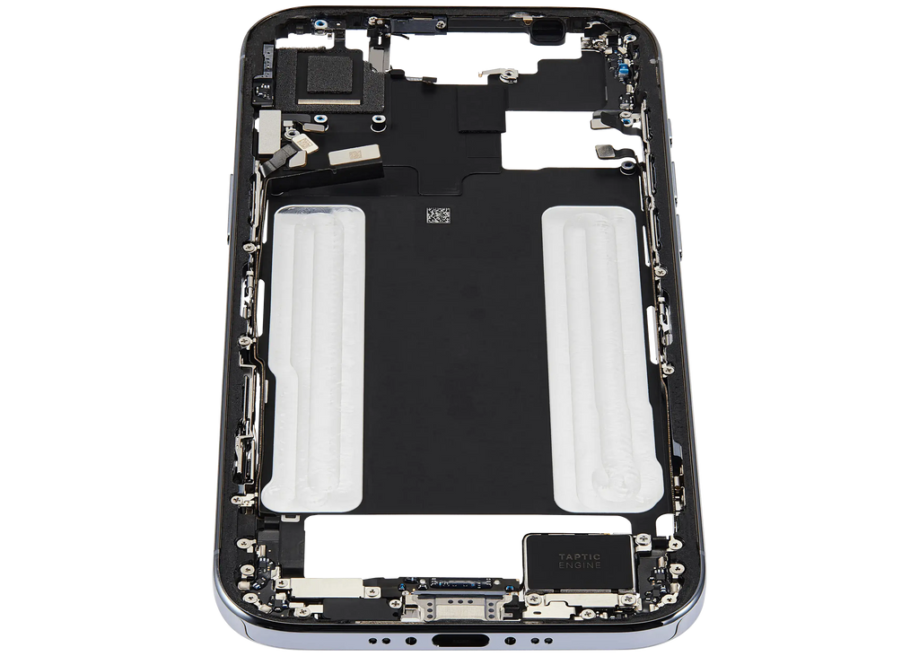 Midframe/Rahmen mit Ladebuchse Flex & Small Parts für iPhone Air (US / EU Version) (gebrauchter OEM-Ausbau, Qualität B) (Sky Blue)