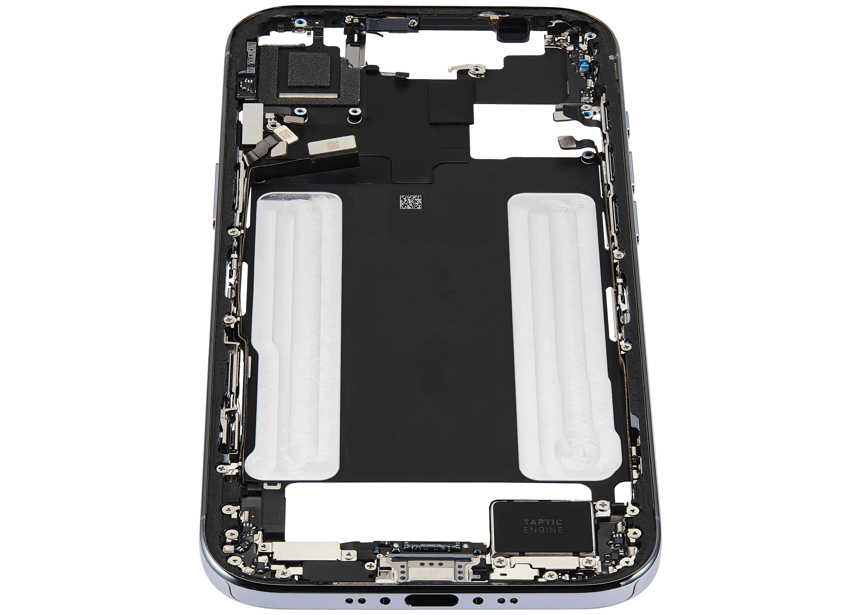 Midframe/Rahmen mit Ladebuchse Flex & Small Parts für iPhone Air (US / EU Version) (gebrauchter OEM-Ausbau, Qualität B) (Sky Blue)