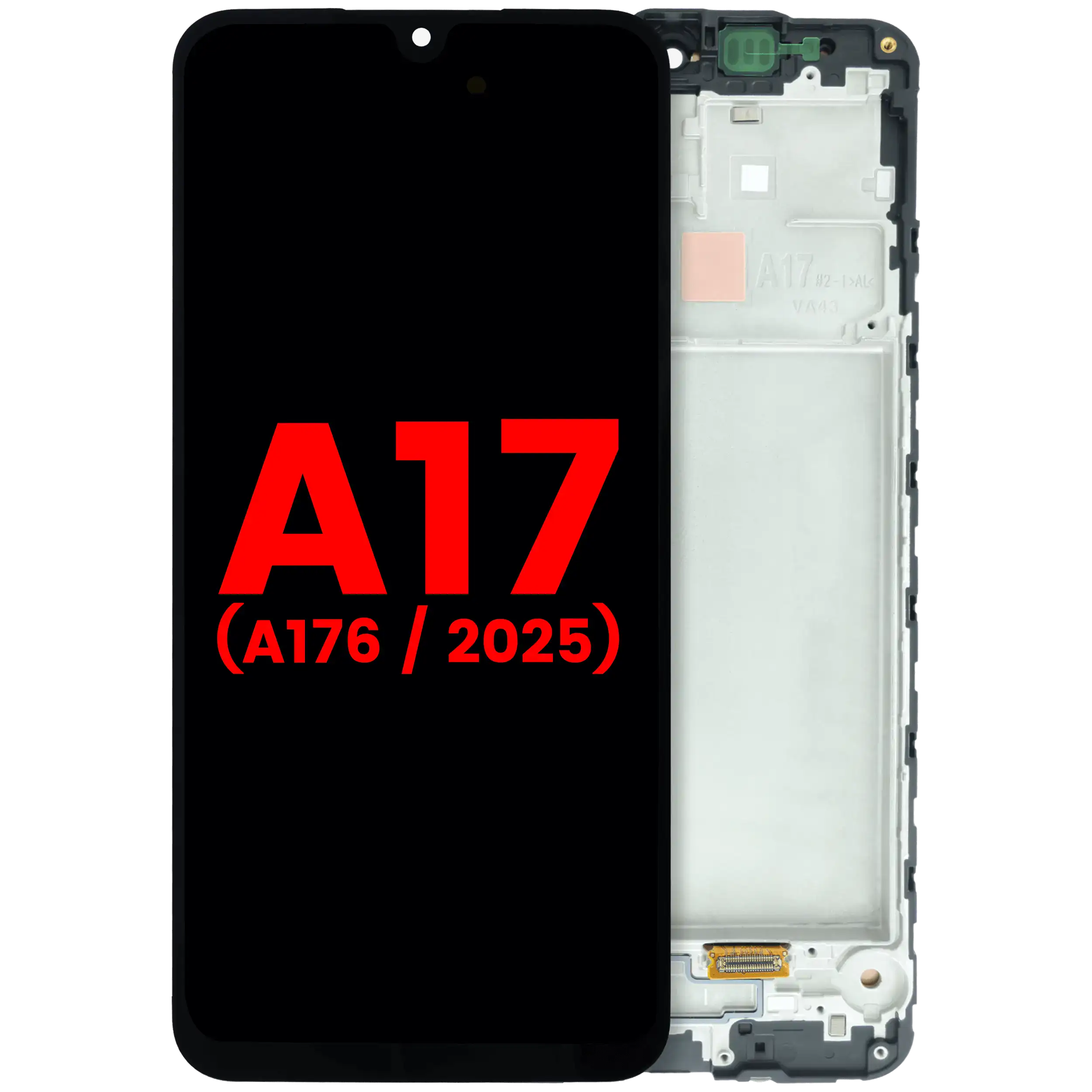 OLED-Display mit Rahmen für Samsung Galaxy A17 5G (A176 / 2025) (Aftermarket Plus) (Alle Farben)