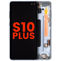 OLED-Display mit Rahmen für Samsung Galaxy S10 Plus (Aftermarket Plus) (Prism Blue)