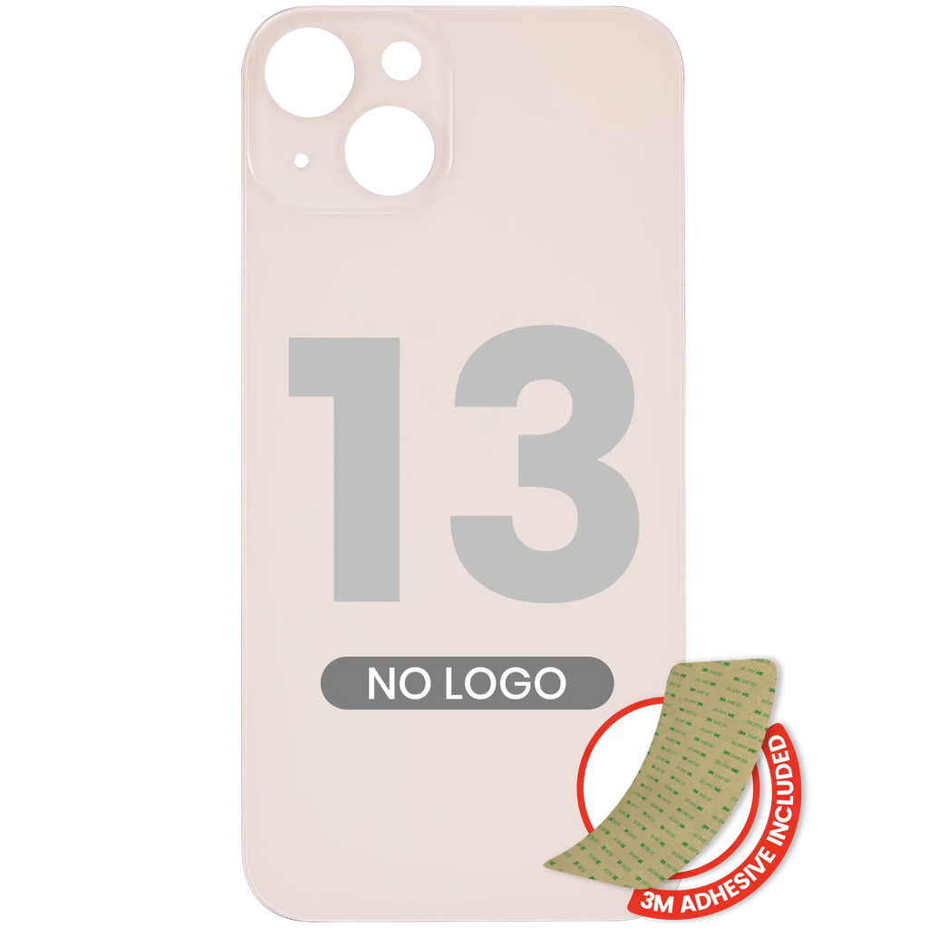 Back Cover with 3M Adhesive for iPhone 13 (No Logo / Large Camera Cutout) (Pink)