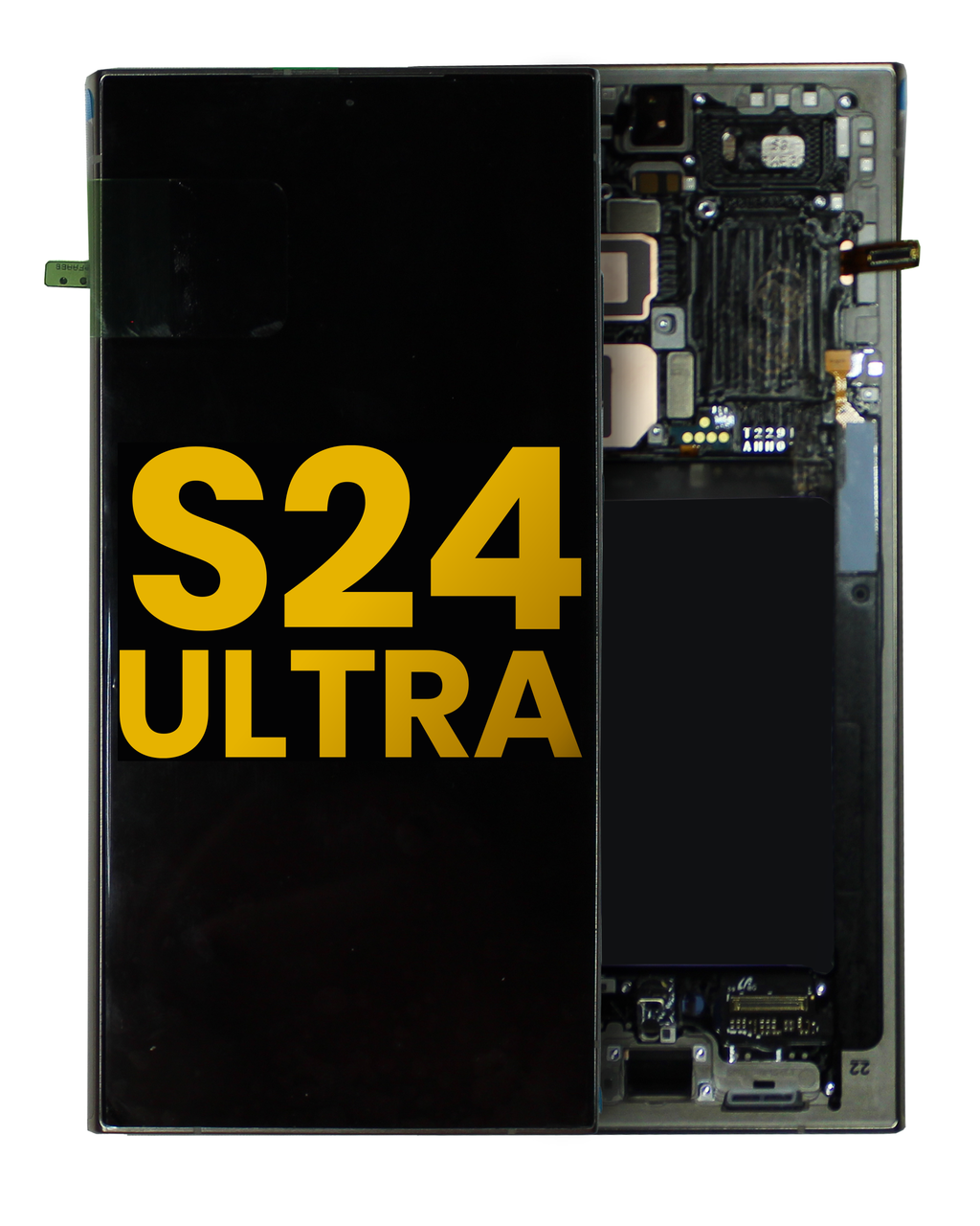 OLED-Display mit Rahmen für Samsung Galaxy S24 Ultra (Assembled) (Titanium Grau)