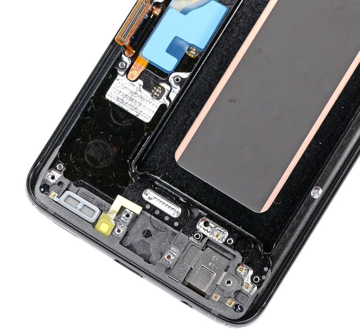 OLED-Display mit Rahmen für Samsung Galaxy S9 (gebrauchter OEM-Ausbau, Qualität B/C) (Midnight Schwarz)