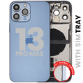 Back Cover/Frame with Charging Port Flex & Small Parts for iPhone 13 Pro Max (EU / Global Version) (Used OEM Removal, Grade A) (Sierra Blue)