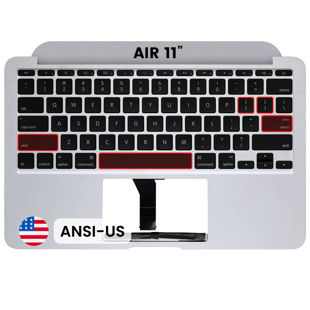 Top Case mit Keyboard (ANSI US) für MacBook Air 11" A1370 (2011) (gebrauchter OEM-Ausbau, Qualität A)