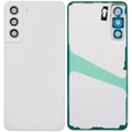Backcover Glass mit Camera Lens für Samsung Galaxy S21 FE 5G (ohne Logo) (Aftermarket Plus) (Weiß)