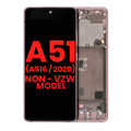 OLED-Display mit Rahmen f. Samsung A51 5G (Aftermarket Plus) Prism Pink