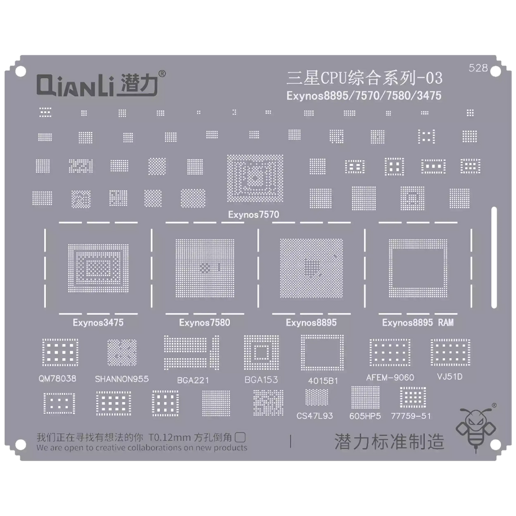 Bumblebee Stencil (QS528) Samsung CPU 03-Exynos8895 / 7570 / 7580 / 3475