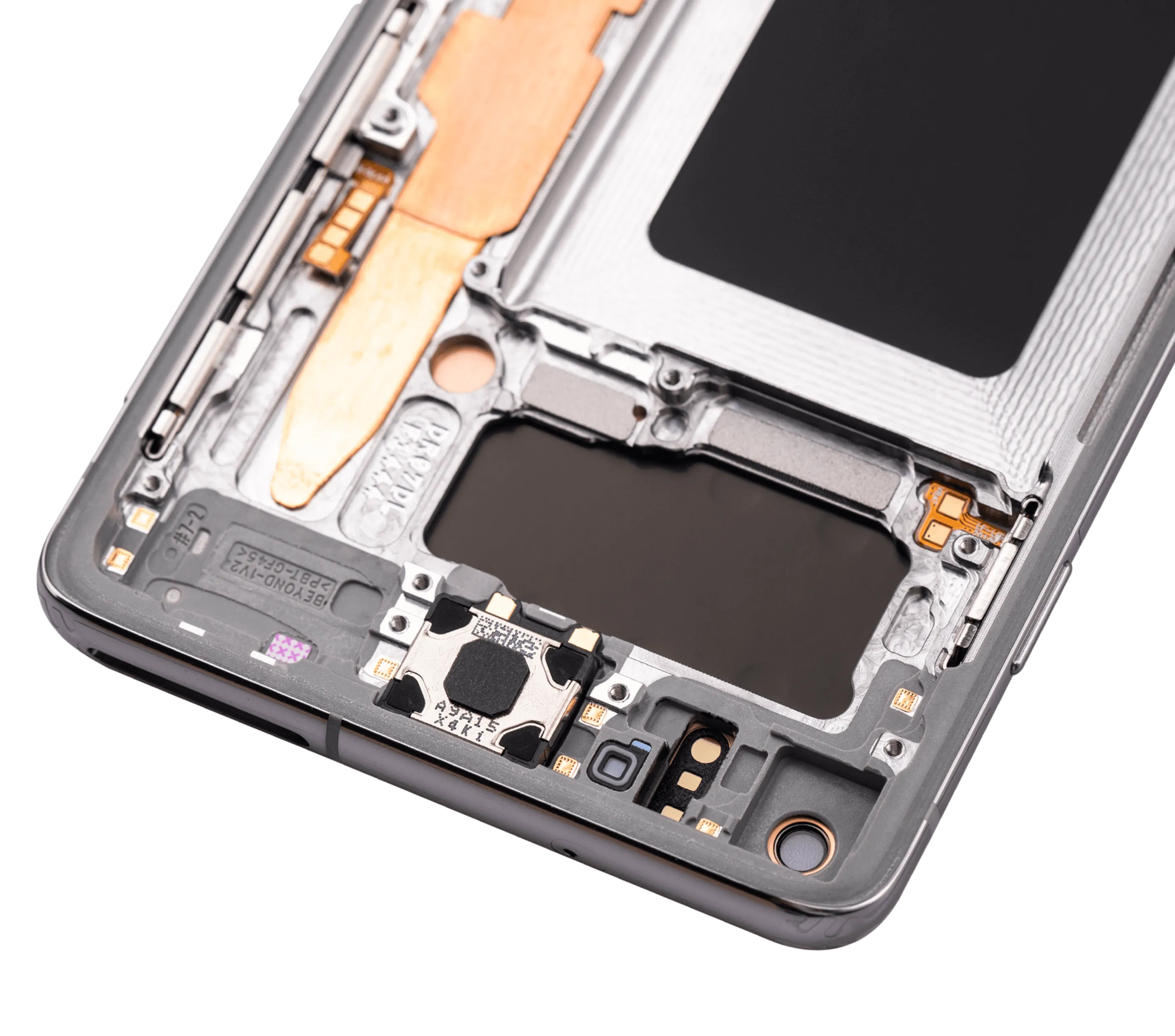 OLED-Display mit Rahmen für Samsung Galaxy S10 (Aftermarket Plus) (Prism White)