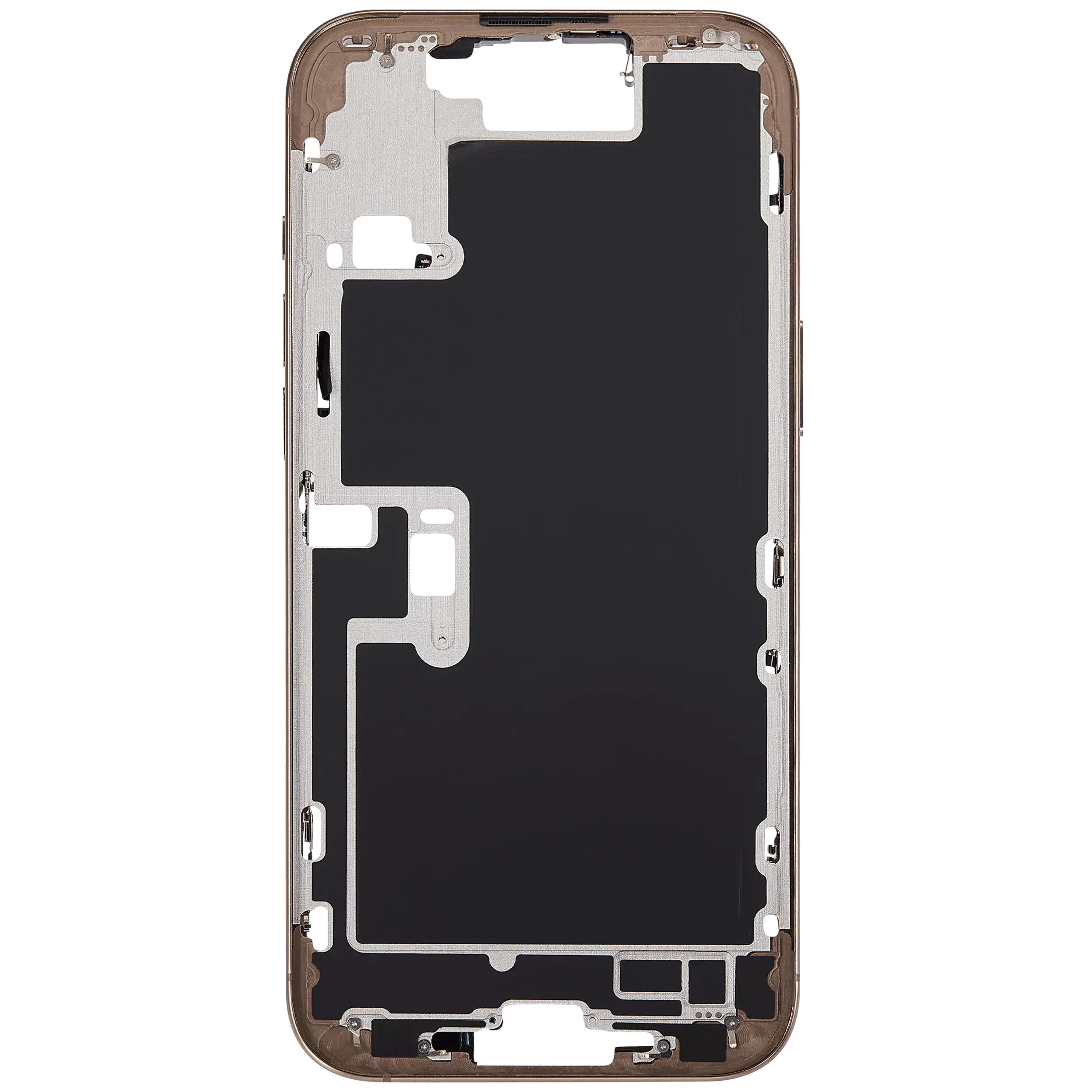 Midframe/Rahmen mit Power And Volume Button für iPhone 16 Pro Max (EU / Global Version) (Aftermarket Plus) (Desert Titanium)