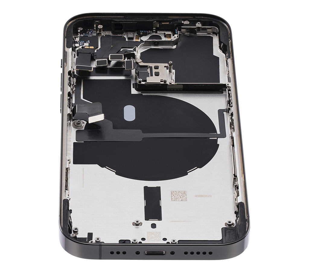 Backcover/Rahmen mit Small Parts für iPhone 14 Pro (US-Version) (gebrauchter OEM-Ausbau, Qualität A) (Space Schwarz)