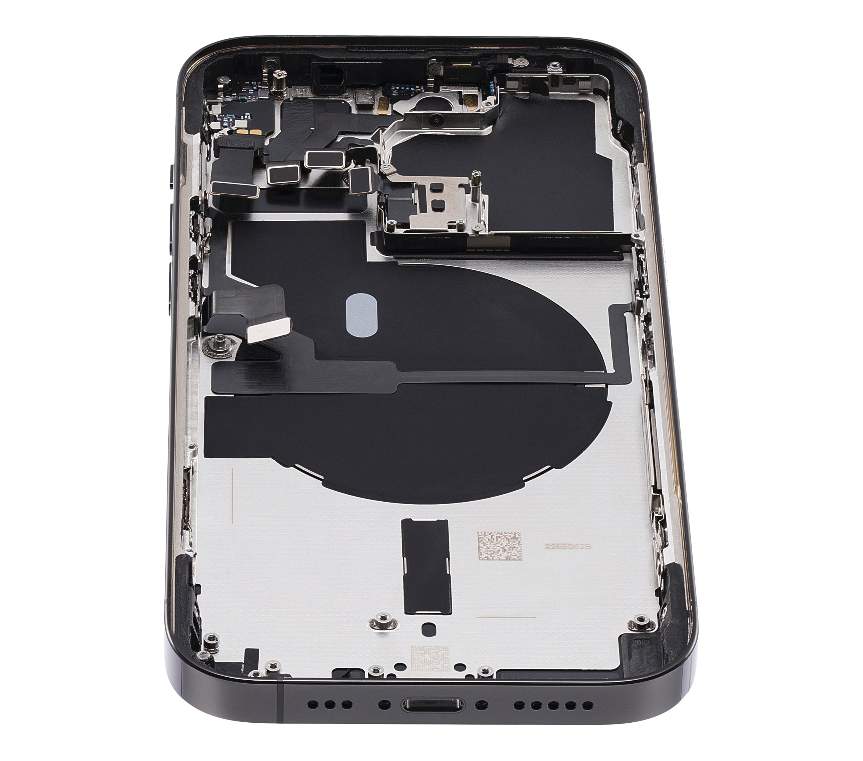 Backcover/Rahmen mit Small Parts für iPhone 14 Pro (US-Version) (gebrauchter OEM-Ausbau, Qualität A) (Space Schwarz)