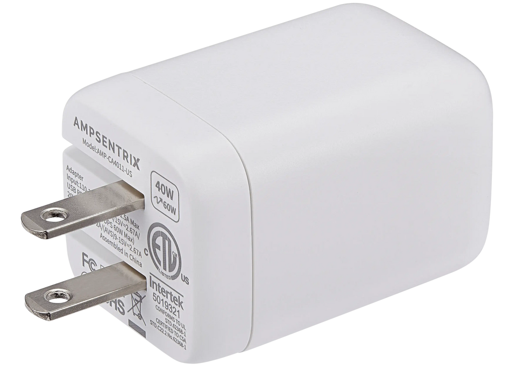 AmpSentrix 40W USB-C Wall Adapter (110V / US Plug)