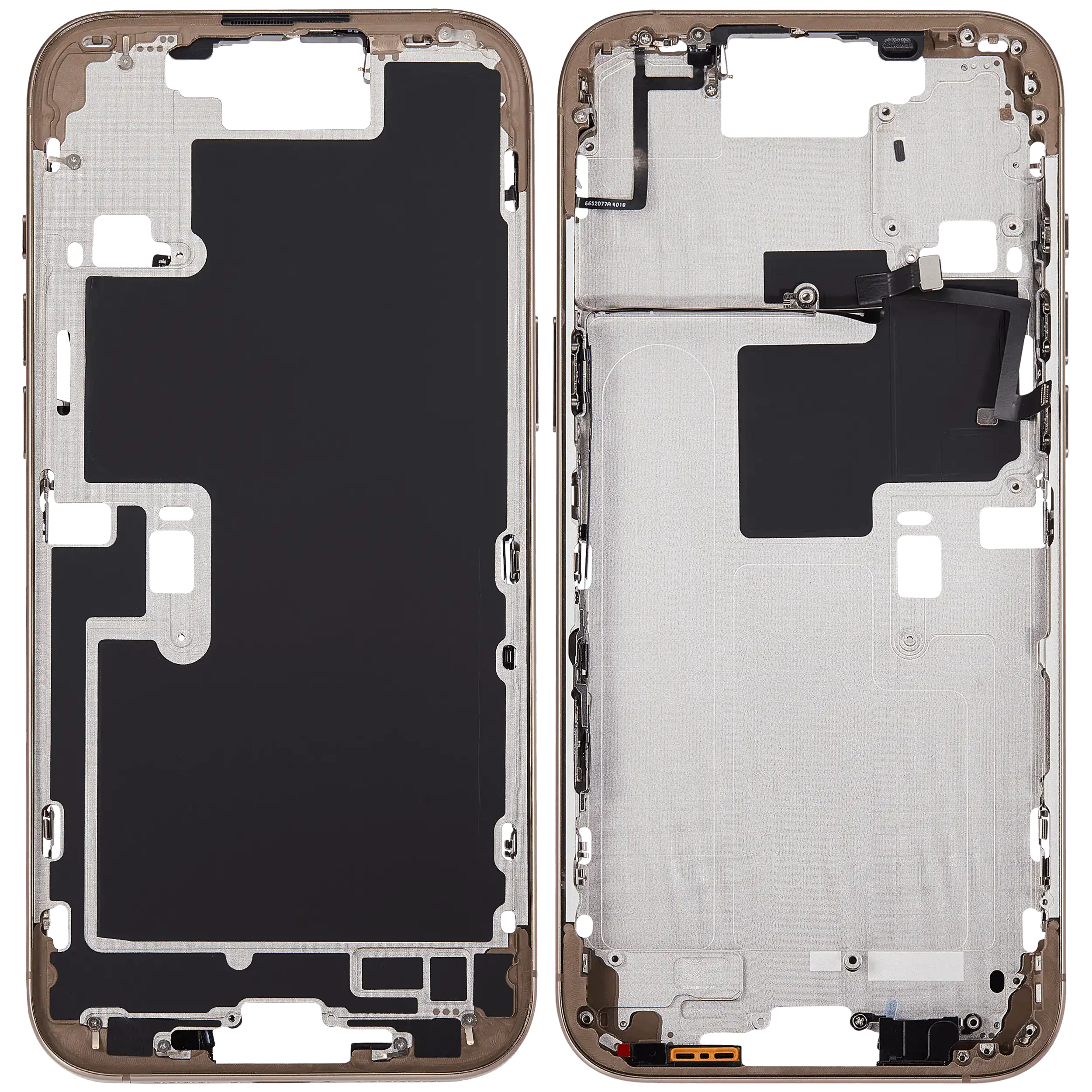 Midframe/Rahmen mit Power And Volume Button für iPhone 16 Pro Max (US-Version) (Aftermarket Plus) (Desert Titanium)