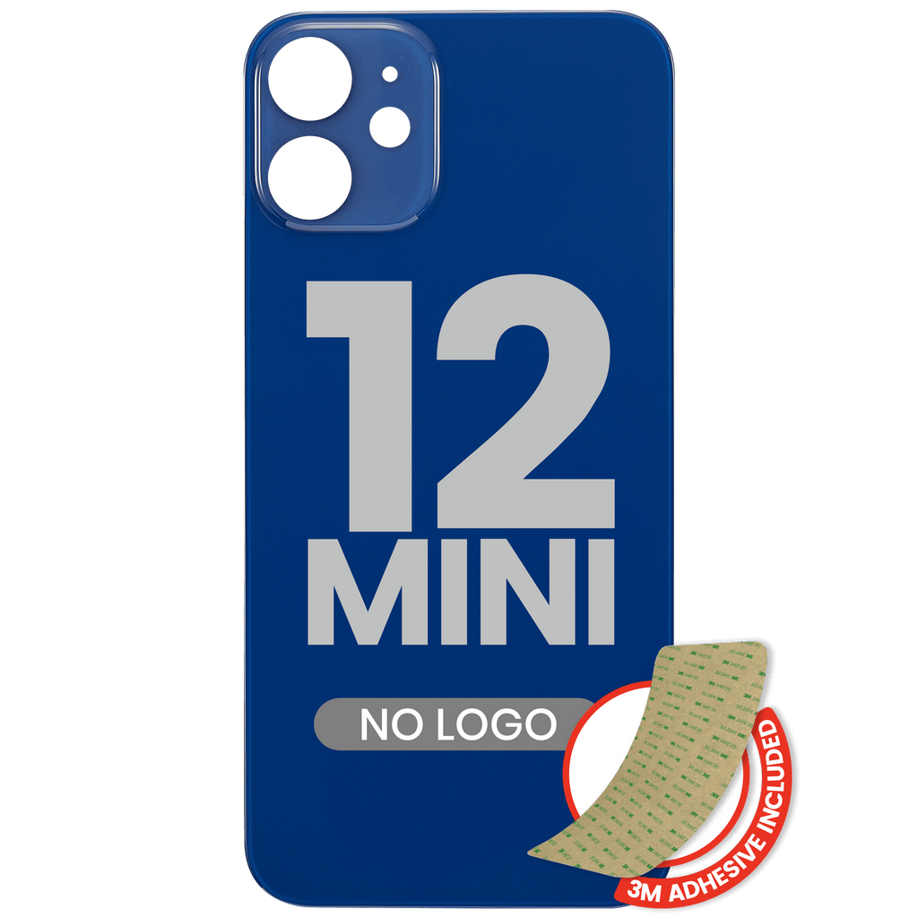 iPhone 12 Mini Backcover mit 3M Kleber Blau (Kein Logo, Großer Kameraausschnitt)