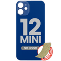 iPhone 12 Mini Backcover mit 3M Kleber Blau (Kein Logo, Großer Kameraausschnitt)