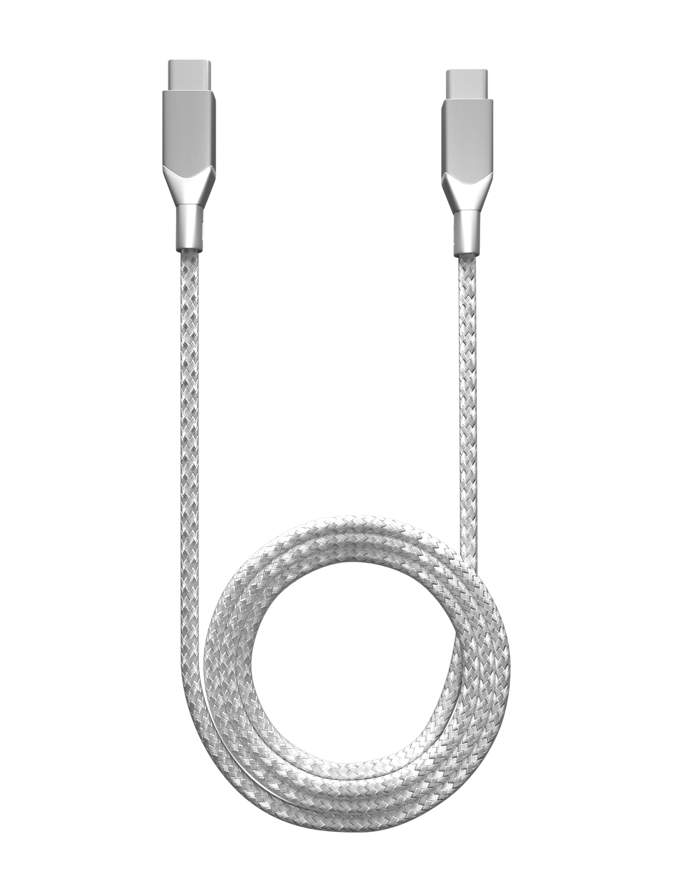 USB Type C to USB Type C Cable (1 m / 3 ft) (AmpSentrix Infinity) (Silver)