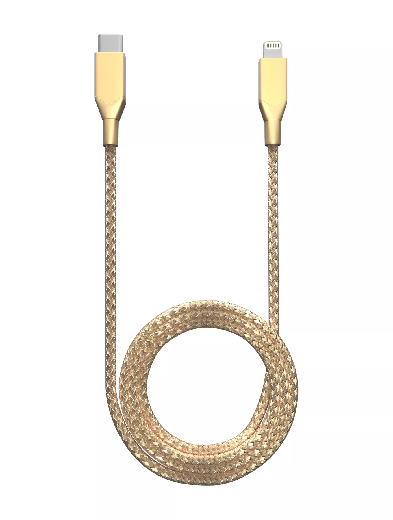 AmpSentrix Lightning-USB-C Ladekabel Non-MFI 1m Gold