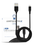 USB A auf Lightning Kabel, Non-MFI, 1m, Schwarz, Ampsentrix