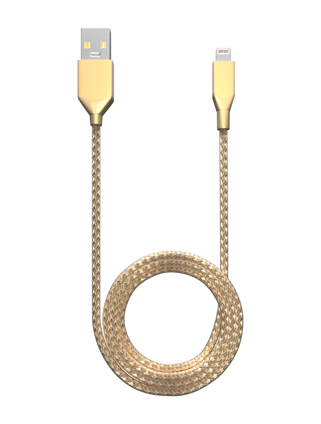 USB-A to Lightning Cable (Non-MFI) (1m / 3ft) (Ampsentrix Infinity) (Gold)