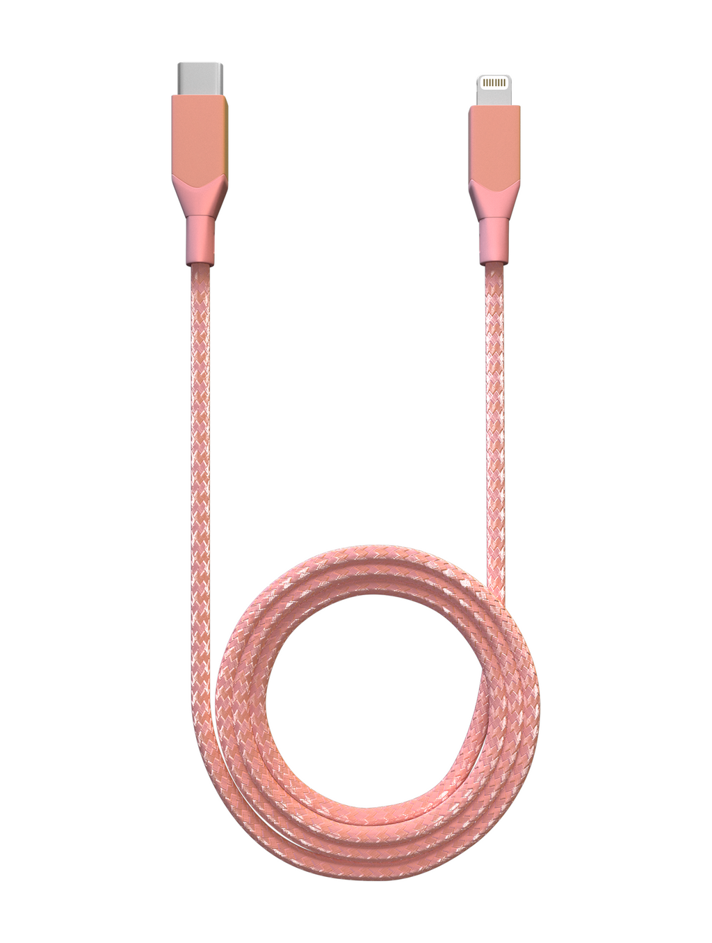Lightning to USB-C Cable (Non-MFi) (1 m / 3 ft) (AmpSentrix Infinity) (Pink)